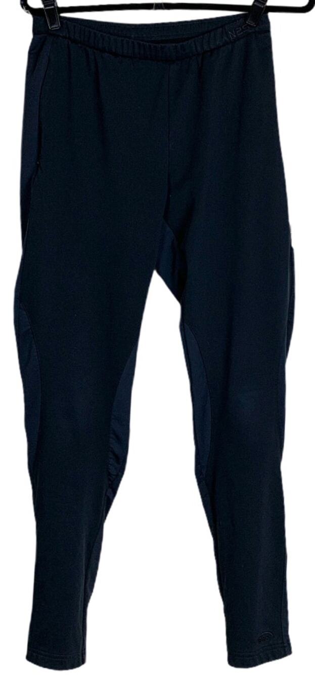 Black Track Pants MEDIUM Zip Ankle Pockets Thick Jersey 31" Inseam Vintage 80s